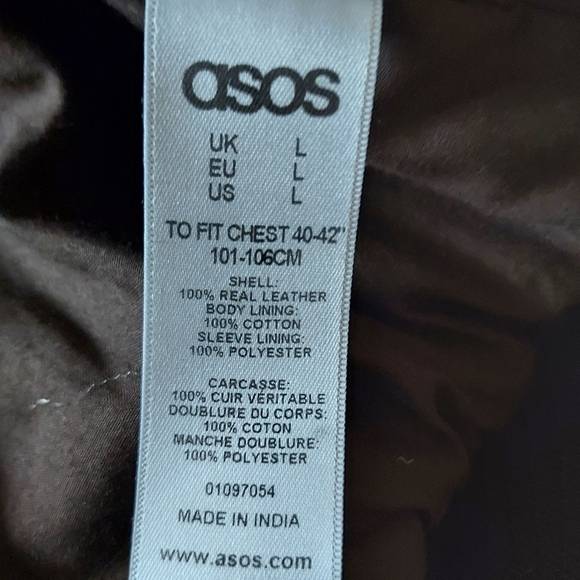 Men's Asos Bomber Leather Jacket - Picture 15 of 15